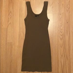 Ribbed Army Green Tank Dress